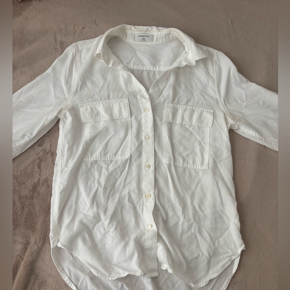 Babaton AritziaWhite Button-Up Shirt